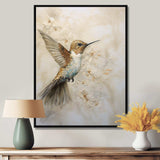 Fluttering Floral Hummingbird III - Animals Canvas Wall Art