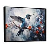 Hummingbird Floral Harmony - Hummingbird Large Canvas Wall Art