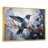 Hummingbird Floral Harmony - Hummingbird Large Canvas Wall Art