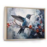 Hummingbird Floral Harmony - Hummingbird Large Canvas Wall Art