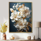 Baroque Hydrangea White And Gold I - Floral Canvas Wall Art