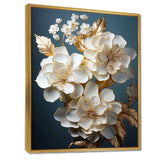 Baroque Hydrangea White And Gold I - Floral Canvas Wall Art