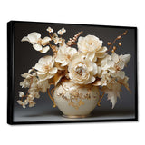 Baroque Hydrangea White And Gold VII - Floral Canvas Wall Art