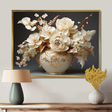 Baroque Hydrangea White And Gold VII - Floral Canvas Wall Art