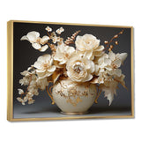 Baroque Hydrangea White And Gold VII - Floral Canvas Wall Art