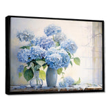 Blue Hydrangea Farmhouse Still Life - Floral Canvas Wall Art