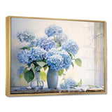 Blue Hydrangea Farmhouse Still Life - Floral Canvas Wall Art