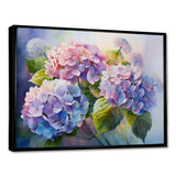 Pink And Purple Hydrangea Sunset - Floral Canvas Wall Art