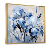 Blue And White Garden Of Irises - Floral Canvas Wall Art