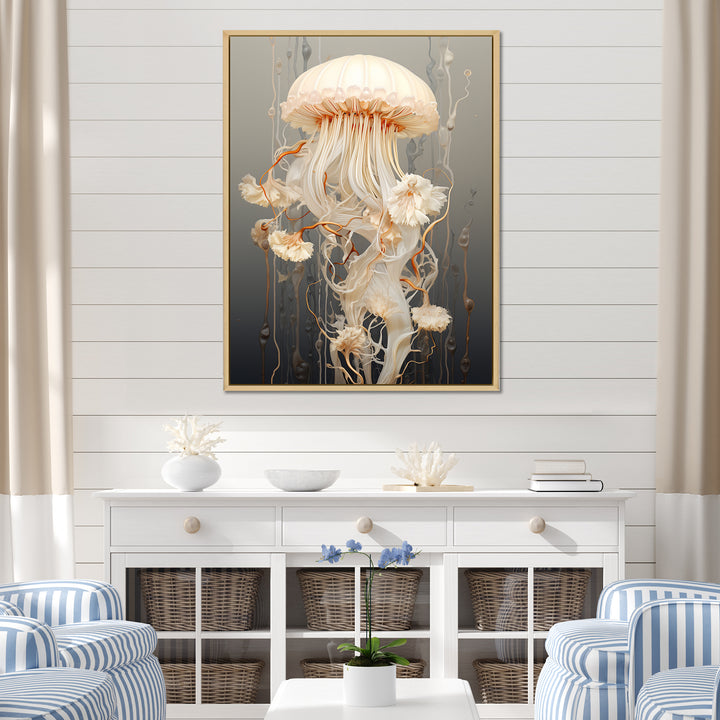 Minimalism Jellyfish Wonders - Jellyfish Living Room Wall Art