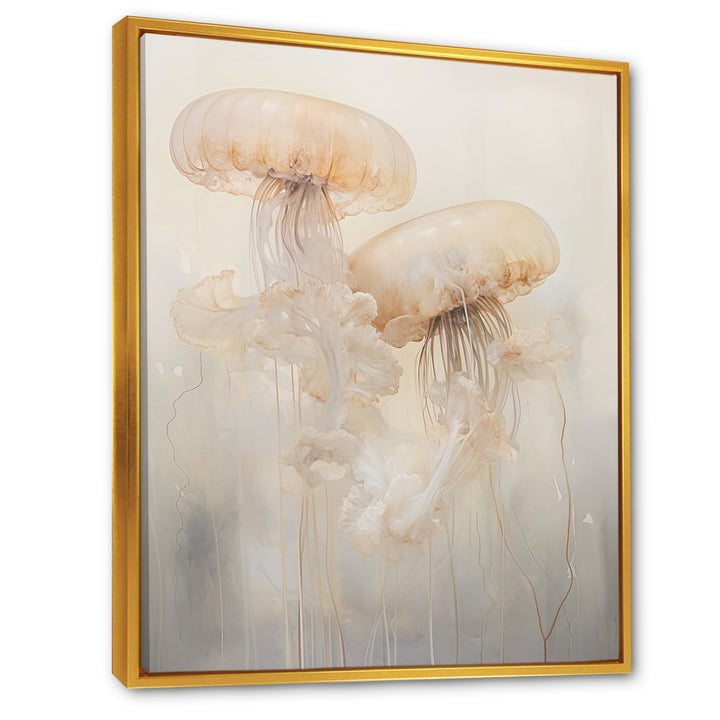 Minimalism White Jellyfish Dreams - Jellyfish Canvas Wall Art