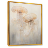 Minimalism White Jellyfish Dreams - Jellyfish Canvas Wall Art