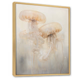 Minimalism White Jellyfish Dreams - Jellyfish Canvas Wall Art