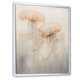 Minimalism White Jellyfish Dreams - Jellyfish Canvas Wall Art