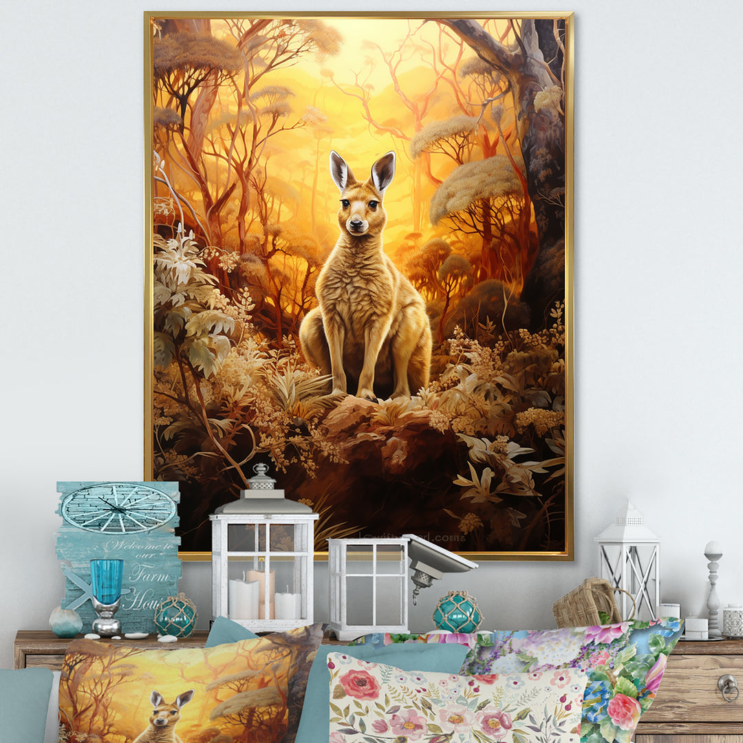 Kangaroo Portrait Ponder Bushland - Kangaroo Wall Art Prints