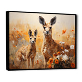 Kangaroo Golden Blooms Outback - Kangaroo Bedroom Wall Art