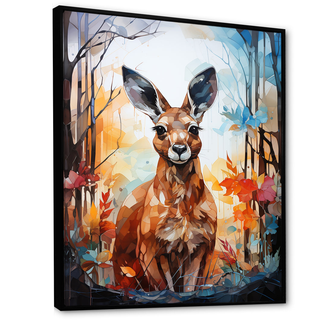 Colorful Kangaroo Popart Spirit - Kangaroo Canvas Wall Art