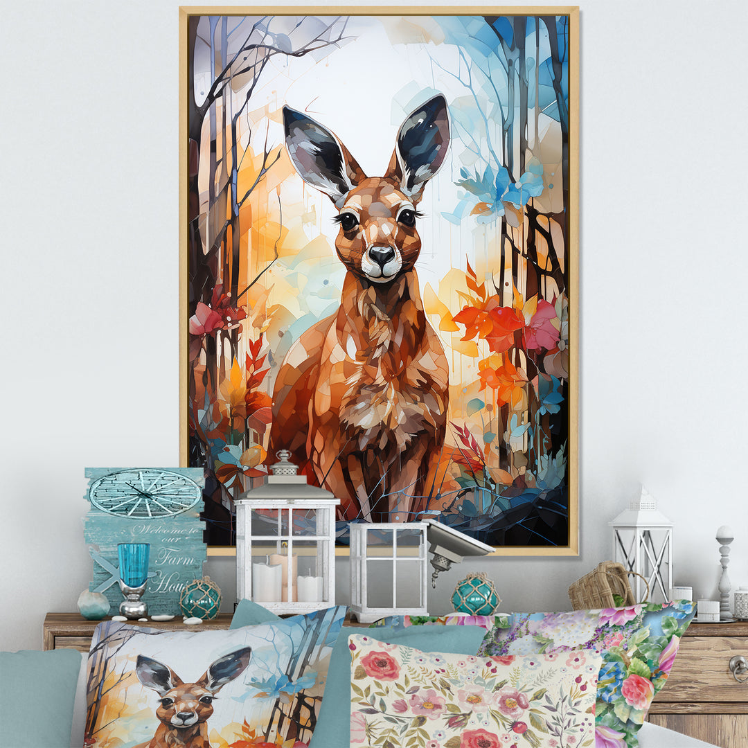 Colorful Kangaroo Popart Spirit - Kangaroo Canvas Wall Art