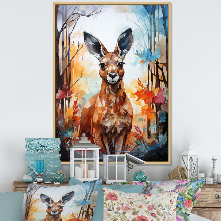 Colorful Kangaroo Popart Spirit - Kangaroo Canvas Wall Art