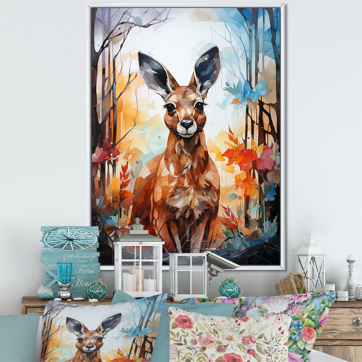 Colorful Kangaroo Popart Spirit - Kangaroo Canvas Wall Art