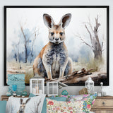 Minimalism Kangaroo Portrait - Kangaroo Canvas Wall Art