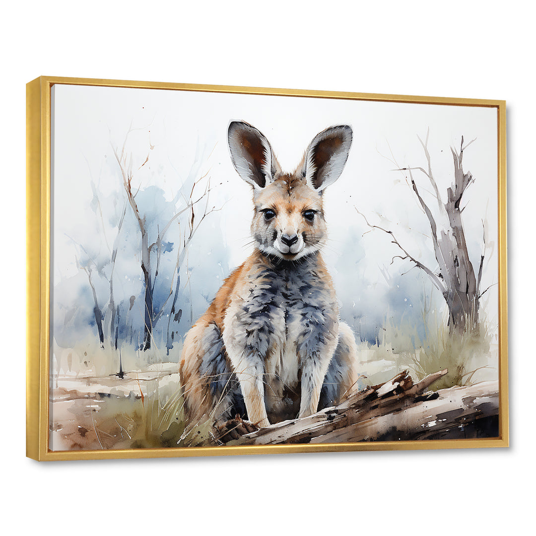 Minimalism Kangaroo Portrait - Kangaroo Canvas Wall Art