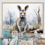 Minimalism Kangaroo Portrait - Kangaroo Canvas Wall Art