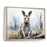 Minimalism Kangaroo Portrait - Kangaroo Canvas Wall Art