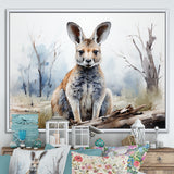 Minimalism Kangaroo Portrait - Kangaroo Canvas Wall Art