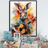 Colorful Kangaroo Playing Guitar - Kangaroo Wall Art Prints