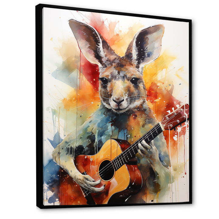 Colorful Kangaroo Playing Guitar - Kangaroo Wall Art Prints