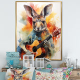 Colorful Kangaroo Playing Guitar - Kangaroo Wall Art Prints