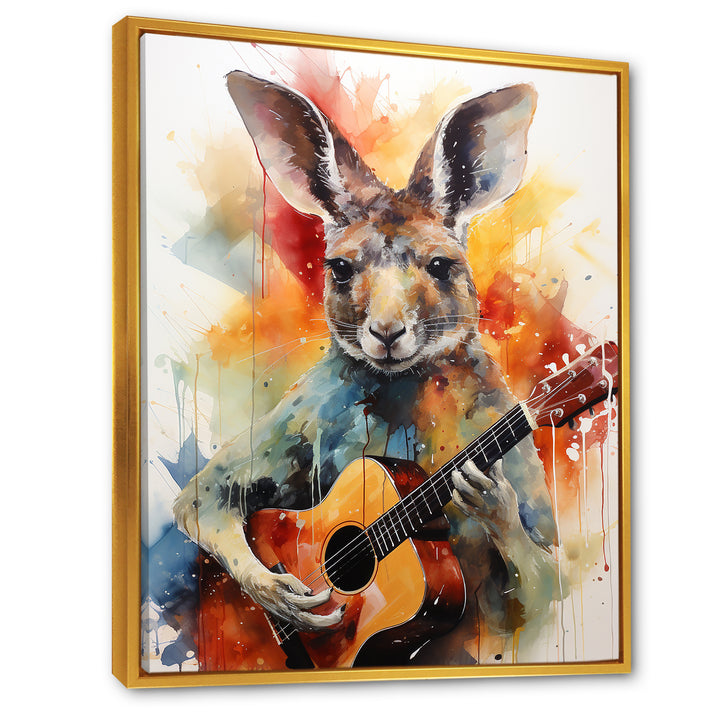 Colorful Kangaroo Playing Guitar - Kangaroo Wall Art Prints