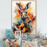 Colorful Kangaroo Playing Guitar - Kangaroo Wall Art Prints