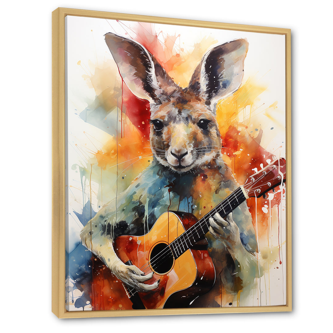 Colorful Kangaroo Playing Guitar - Kangaroo Wall Art Prints