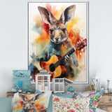 Colorful Kangaroo Playing Guitar - Kangaroo Wall Art Prints