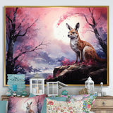Moonlight Kangaroo Landscape - Pink Kangaroo Wall Art