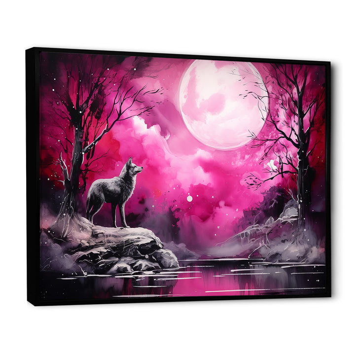 Moonlight Wolf Marvel - Pink Wolf Wall Art