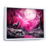 Moonlight Wolf Marvel - Pink Wolf Wall Art