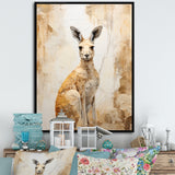 Minimal Charming Kangaroo - Kangaroo Large Canvas Wall Art