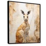 Minimal Charming Kangaroo - Kangaroo Large Canvas Wall Art