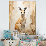 Minimal Charming Kangaroo - Kangaroo Large Canvas Wall Art