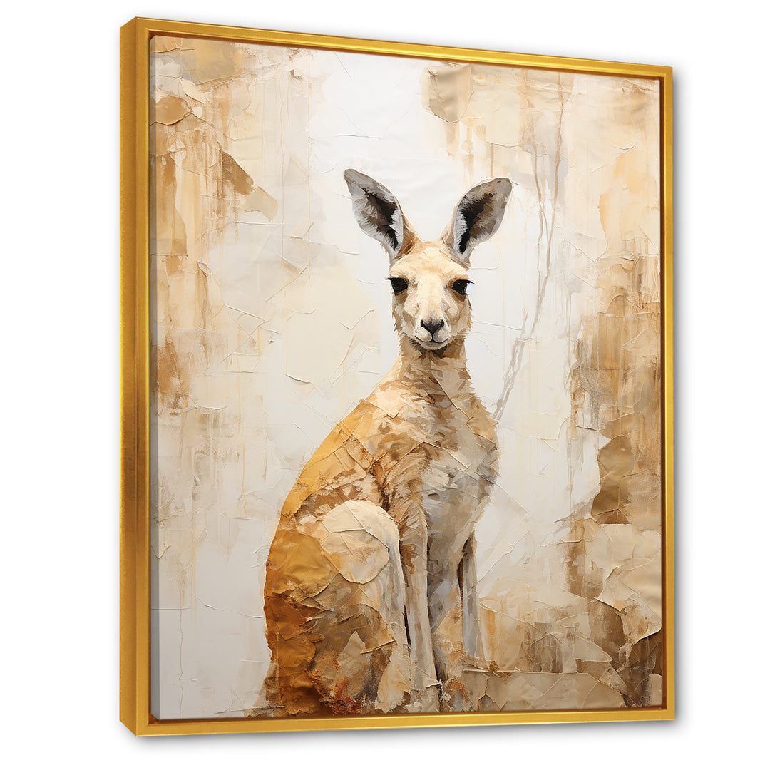 Minimal Charming Kangaroo - Kangaroo Large Canvas Wall Art