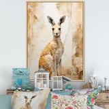 Minimal Charming Kangaroo - Kangaroo Large Canvas Wall Art