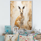 Minimal Charming Kangaroo - Kangaroo Large Canvas Wall Art