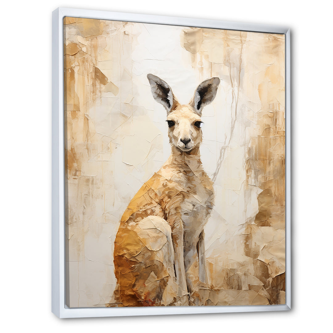 Minimal Charming Kangaroo - Kangaroo Large Canvas Wall Art