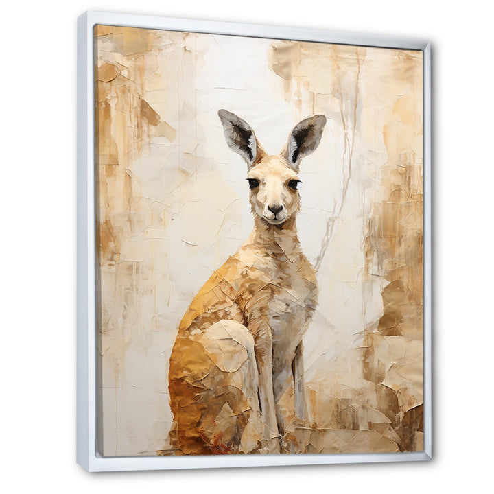 Minimal Charming Kangaroo - Kangaroo Large Canvas Wall Art