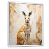 Minimal Charming Kangaroo - Kangaroo Large Canvas Wall Art