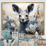 Graceful Floral Kangaroo - Kangaroo Living Room Wall Art