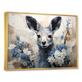 Graceful Floral Kangaroo - Kangaroo Living Room Wall Art